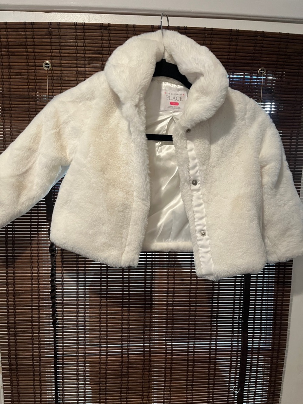 The Children's Place Soft Cream Faux Fur Puffer Jacket
